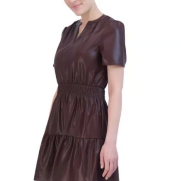 Vigoss Ladies' Faux Leather Dress, Brown, Large - Picture 2 of 4